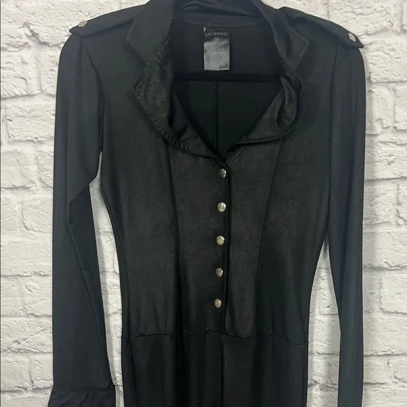 Leg Avenue Police Black Button-Up Jumpsuit - Picture 5 of 12